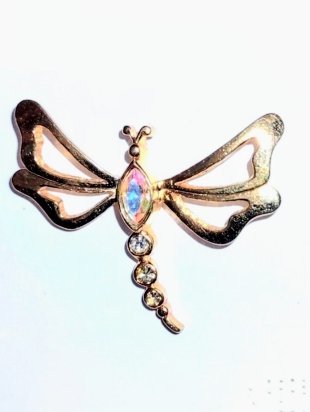 Avon Dragonfly Tac Pin AB Crystal